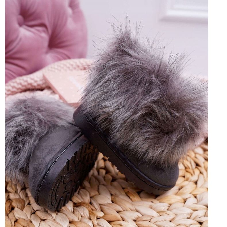 FRROCK Children's Snow Boots With Fur Gray Small Fox grey 2