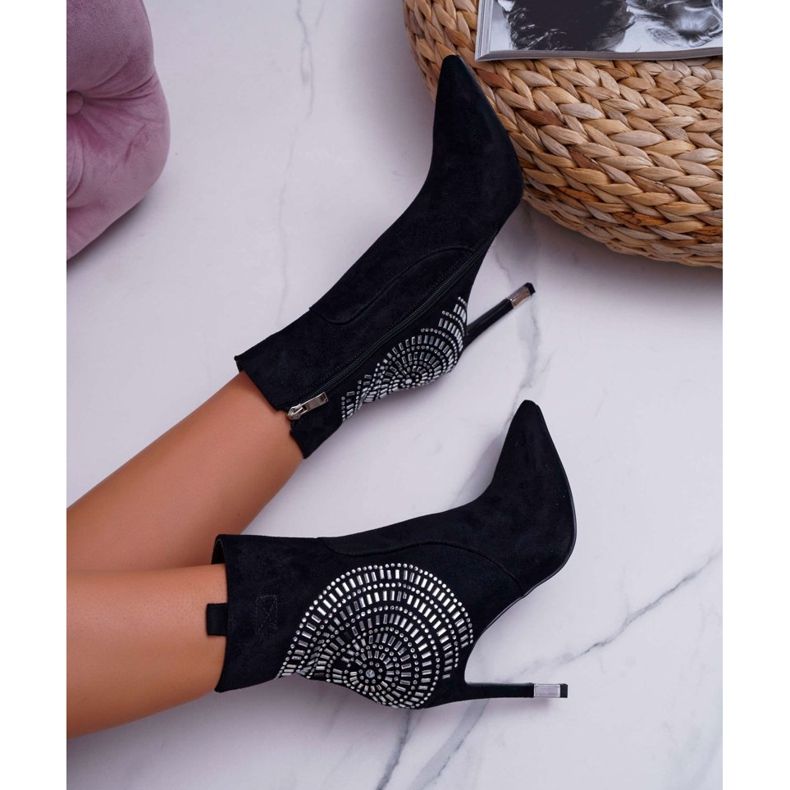 HAN Women's Boots On High Heel Black Fashionable 1