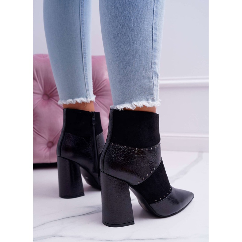 SEA Women's Boots On High Heel With Rivets In Spitz RB21P Black Yango 2