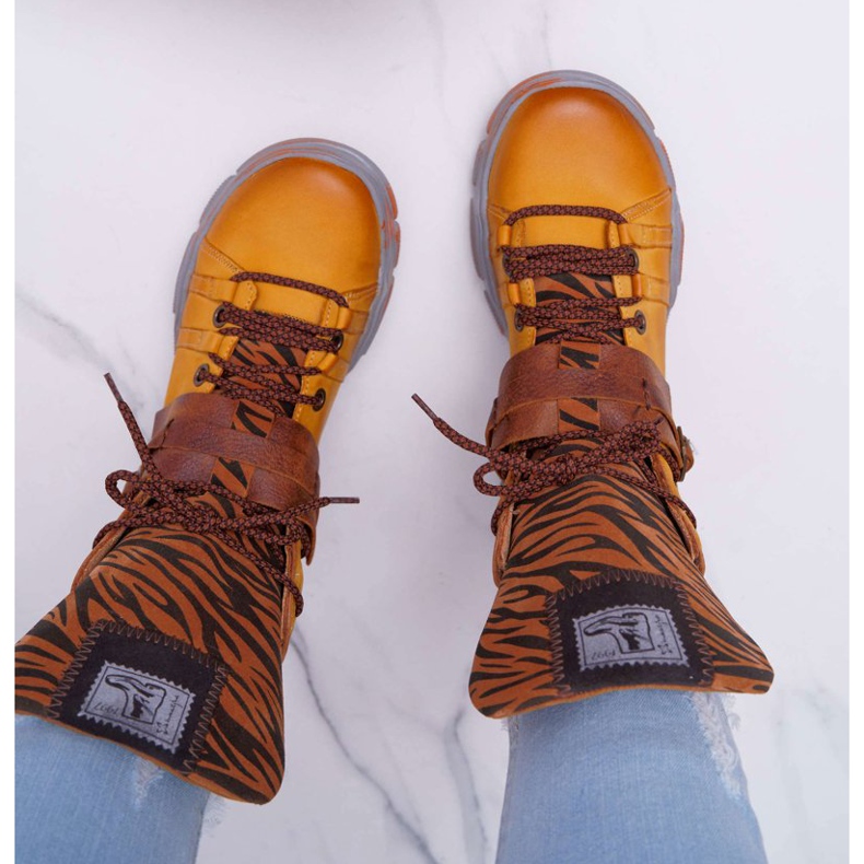 Women's Boots Leather Maciejka Yellow 04218 brown 2