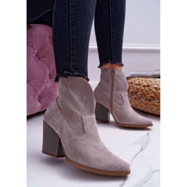 Women's Boots On High Heel Suede Light Cappuccino Nicole 2433 beige 1 Women's Boots On High Heel Suede Light Cappuccino Nicole 2433 beige 1