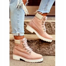 Women's Boots Trappers Big Star Pastel Pink EE274034 1 Women's Boots Trappers Big Star Pastel Pink EE274034 1