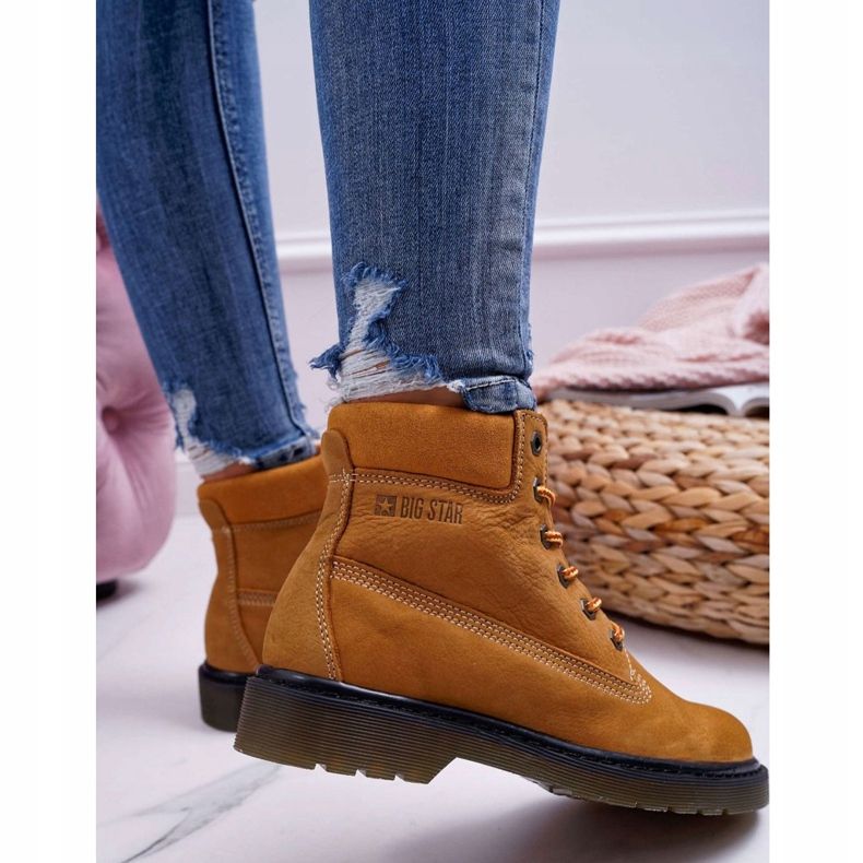 Women's Boots Trappers Big Star Camel EE274013 brown 2