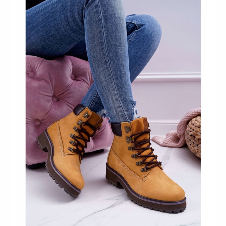 Women's Boots Trappers Big Star Camel EE274035 brown 2