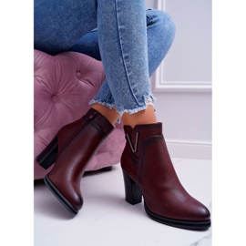 Women's Boots On High Heel Sergio Leone Burgundy BT537 red 2
