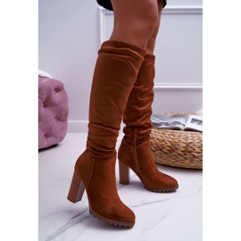 EVE Women's Boots On Heel Suede Camel Marion brown 2