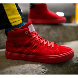 Men's Sneakers High Cross Jeans Leather Suede Red EE1R4055C 1