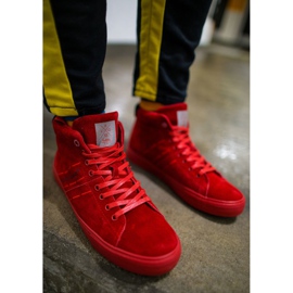 Men's Sneakers High Cross Jeans Leather Suede Red EE1R4055C 2