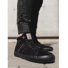 Men's Sneakers High Cross Jeans Leather Suede Black EE1R4057C 1