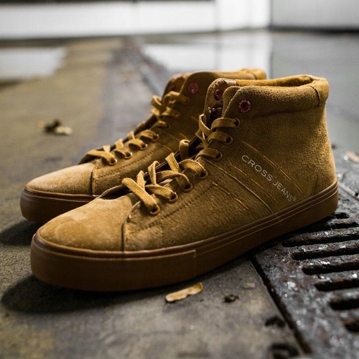 Men's Sneakers High Cross Jeans Leather Suede Camel EE1R4054C brown 2