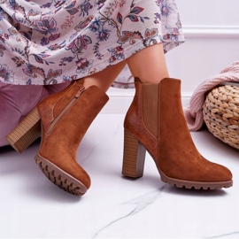 Women's Boots On High Heel Camel Mondego brown 2