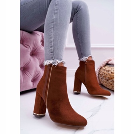 FE1 Women's Boots On High Heel Camel Domeno brown 1
