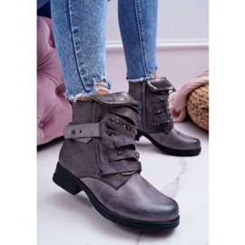 FG2 Women's Boots Flat Heel Warm Gray Debra grey 1