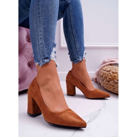 FRJ Women's Pumps On Heel Suede Camel Femmini brown 1