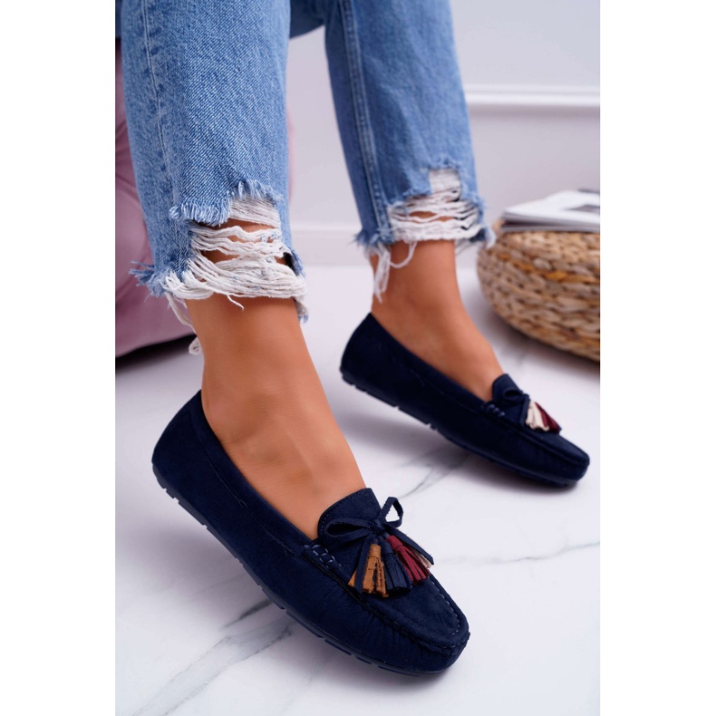 Women's Loafers Suede Navy Blue S.Barski A199 Mohabe 1