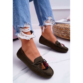 S.Barski Women's Loafers Suede Khaki S. Barski A199 Mohabe green 1