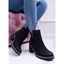 FRJEIN Women's boots on a heel padded with felt black Delia 2