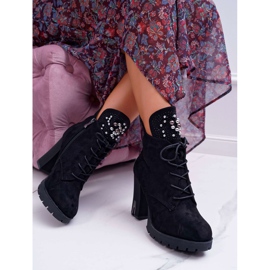 EVE Women's Boots on a heel and Platform Suede Black Fieste 2