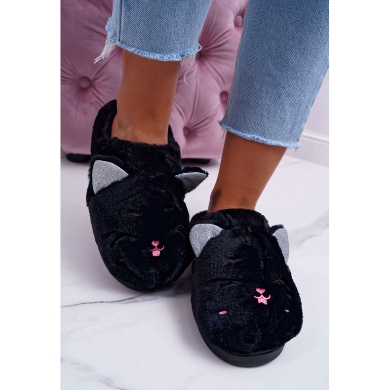Women's Slippers Cats with Ears Black Sleppyhead 2 Women's Slippers Cats with Ears Black Sleppyhead 2