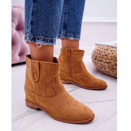 MSMG Women's Wedge Boots Camel Evana brown 1 MSMG Women's Wedge Boots Camel Evana brown 1