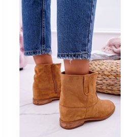 MSMG Women's Wedge Boots Camel Evana brown 2