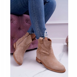 MSMG Women's Ankle Boots Beige Ellen 2
