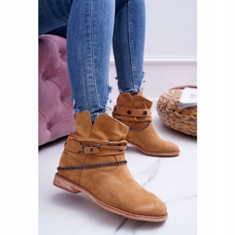 MSMG Women's Ankle Boots A3705 Camel Lucky brown 1