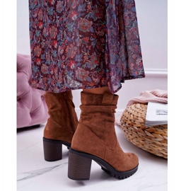 FB2 Women's Boots On Heel Suede Camel Celma brown 2