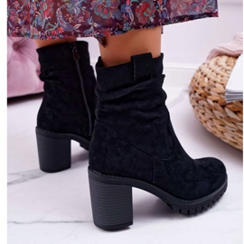 FB2 Women's Boots On Heel Suede Black Celma 2