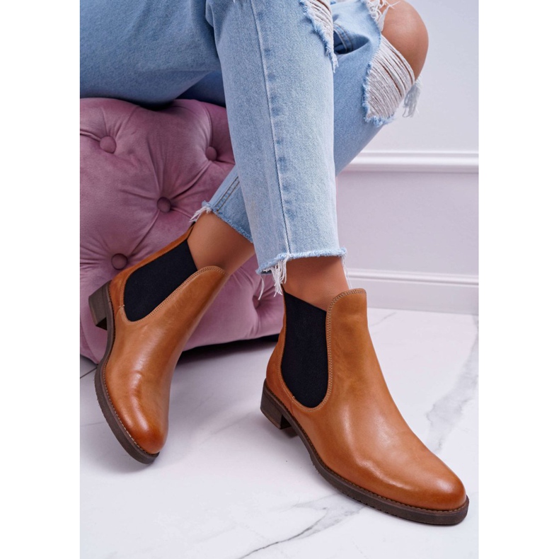 Women's Boots Leather Jodhpur boots Maciejka Camel 04359 brown 2