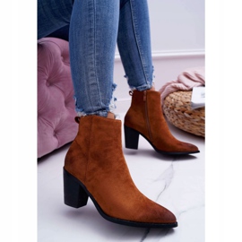 Moow Women's Boots On Heel Suede Camel Niki brown 1