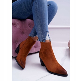 Moow Women's Boots On Heel Suede Camel Niki brown 2
