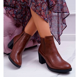 Women's Boots On High Heel Brown Ergost 2