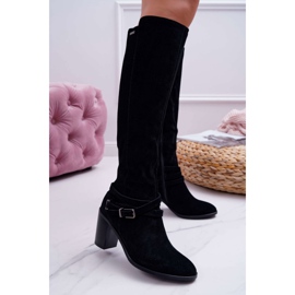 Women's Boots On Heel Suede Big Star EE274520 black 1