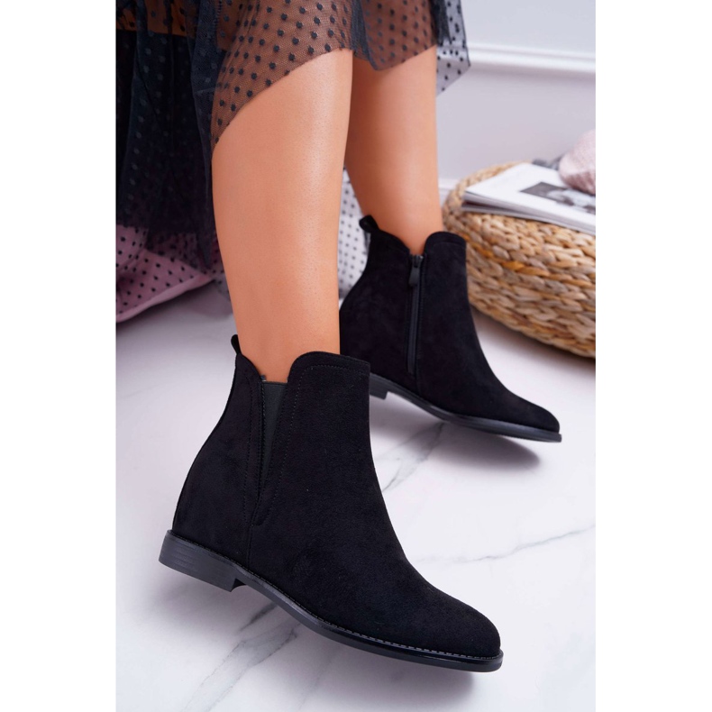 BUGO Women's Boots on a wedge Suede Black Tema 1