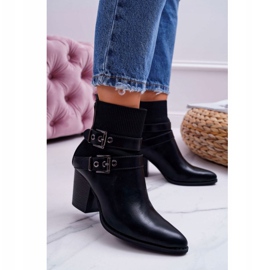 FRJEIN Women's Boots On A Heel Clasps In Black Fello 1