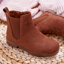 POPA Children's boots with Flat Heel Camel Mergolo brown 2