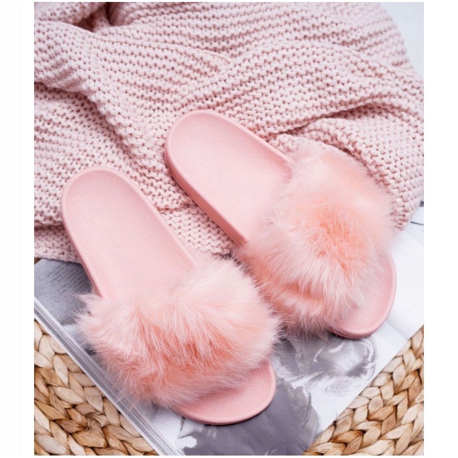 Women s Slippers With Fur Light Pink Fur