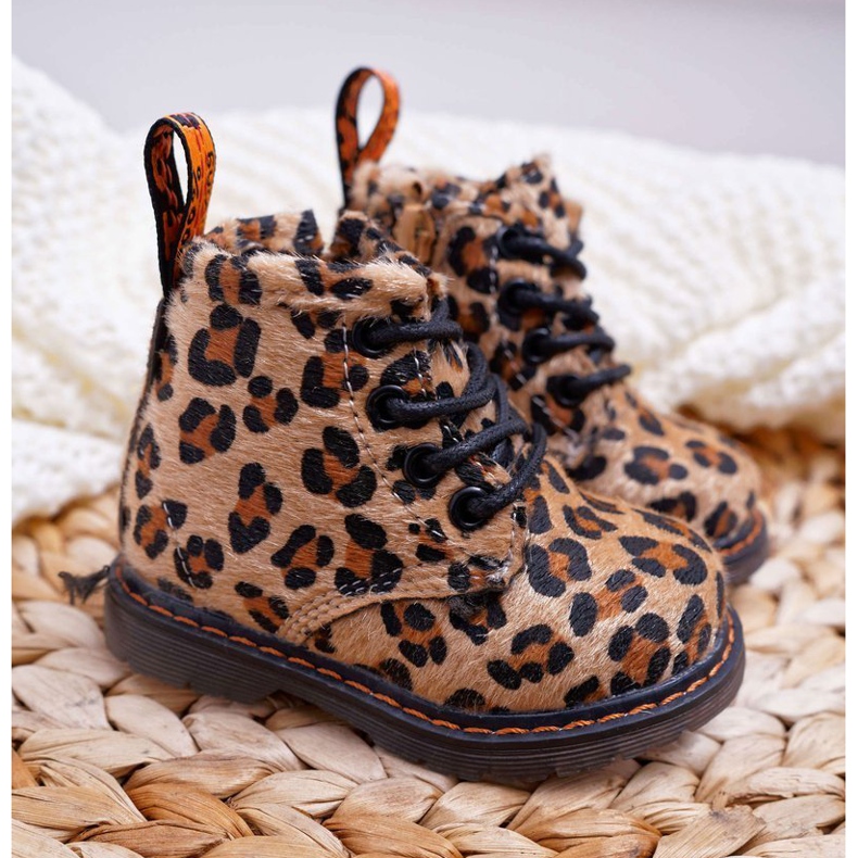 FRROCK Children's boots with a zipper leopard pattern Lilo brown multicolored 1