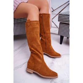 SEA Women's Suede Mid-Calf Boots Camel Temet brown 1