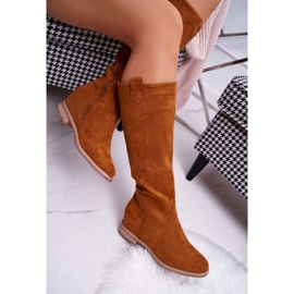 SEA Women's Suede Mid-Calf Boots Camel Temet brown 2