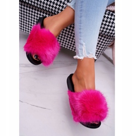 PS1 Women's Slippers with Fur NiceFur Fuchsia pink 2