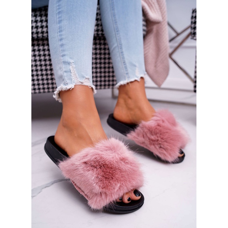 PS1 Women's Slippers with Fur Pink NiceFur 1