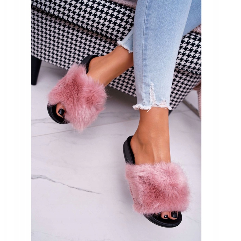 PS1 Women's Slippers with Fur Pink NiceFur 2