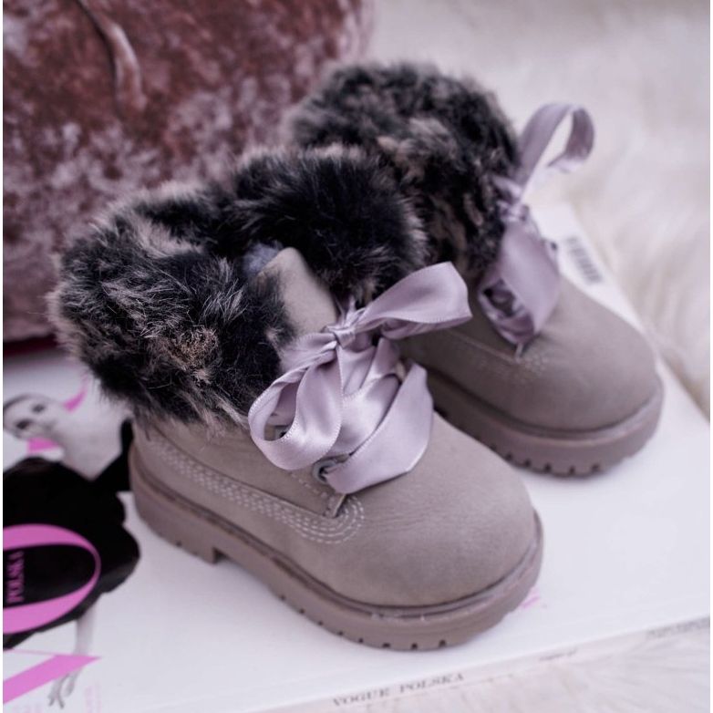 FRROCK Children's Boots Warmed With Fur Gray Tesoro Trappers grey 2
