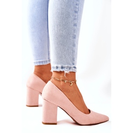 SEA Women's Pumps On A Heel Suede Beige Florena 1