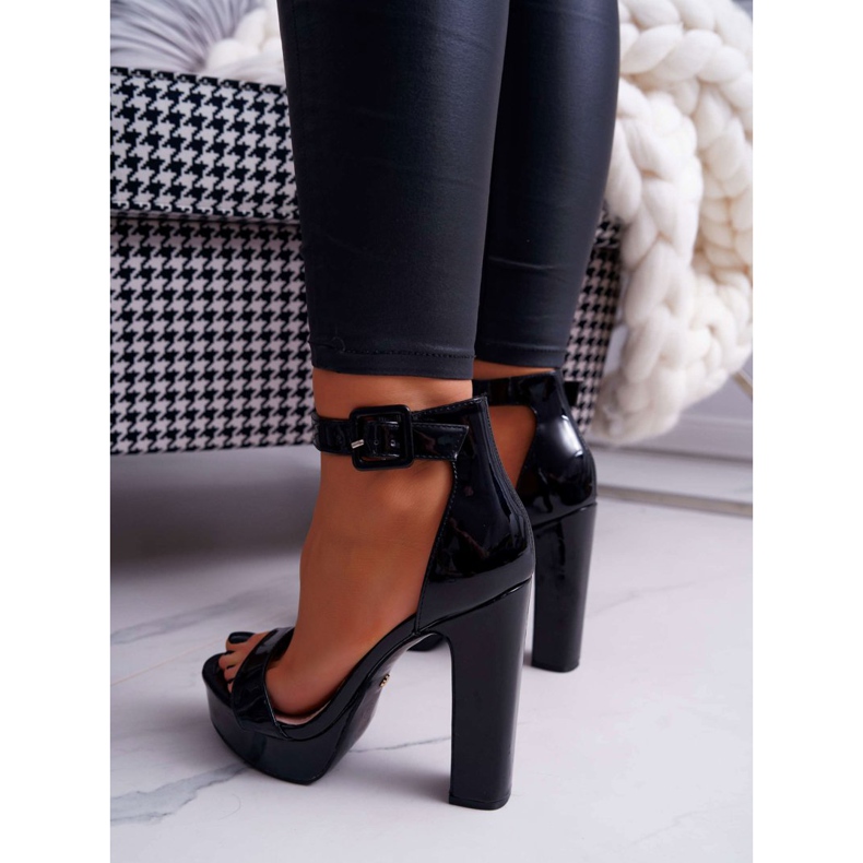 FRID Women's Sandals On A High Heel, Platform Black Huran 2