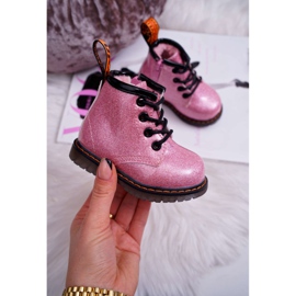 FRROCK Children's Warm Boots with a zipper, Lacquered Glitter Pink Mistor 2