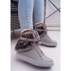 Lu Boo Gray Boots with Gisele fur grey 1