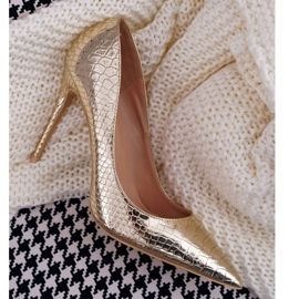 Women's high heels Lu Boo Snake Skin Gold BC-791 golden 2